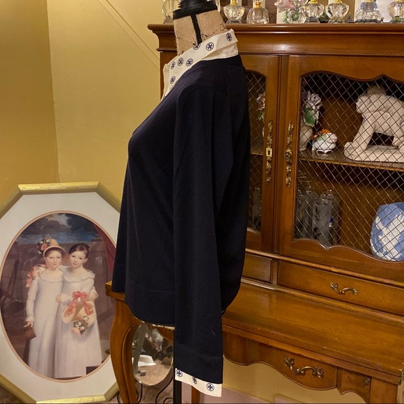 Tory Burch New Embroidered Dickie V-Neck Sweater.  NWT - Picture 7 of 16